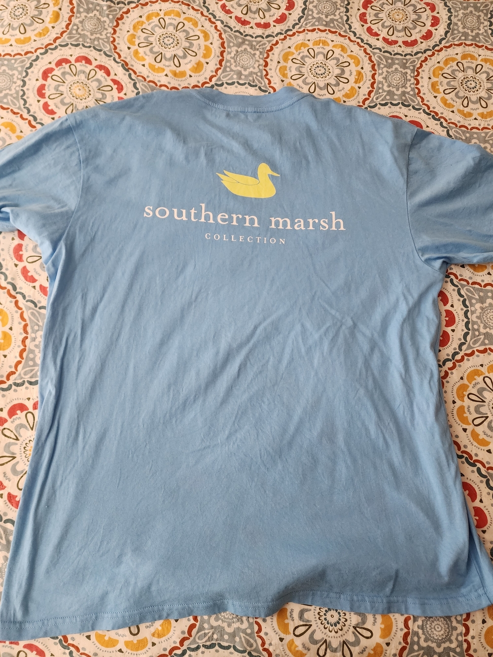 Southern Marsh Light Blue Tee with Yellow Duck Logo XL